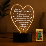 9th Nineth Anniversary LED Plaque Gift Boyfriend Girlfriend