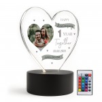 Personalised 1st Anniversary Gift For Boyfriend Girlfriend LED