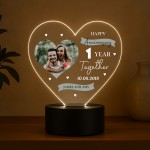Personalised 1st Anniversary Gift For Boyfriend Girlfriend LED