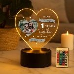 Personalised 1st Anniversary Gift For Boyfriend Girlfriend LED