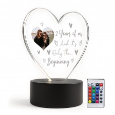 2nd Anniversary Gift For Boyfriend Girlfriend Personalised LED