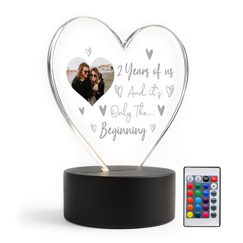 2nd Anniversary Gift For Boyfriend Girlfriend Personalised LED