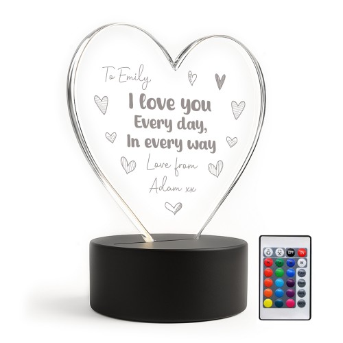 Personalised Gifts For Anniversary LED Light I Love You Gifts