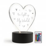Gift For Couple You Light Up My World LED Sign Anniversary Gift