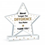 Thank You Gifts Never Forget the Difference You Make Plaque