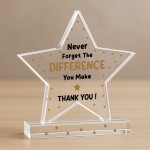 Thank You Gifts Never Forget the Difference You Make Plaque