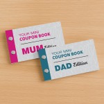 Mum and Dad Coupon Book Bundle of 2 Novelty Gift For Parents 