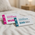 Mum and Dad Coupon Book Bundle of 2 Novelty Gift For Parents 