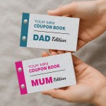 Mum and Dad Coupon Book Bundle of 2 Novelty Gift For Parents 