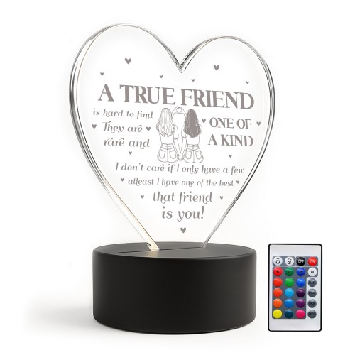 Thank You Gift For Best Friend Acrylic LED Light A TRUE FRIEND