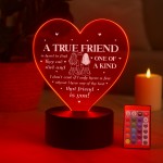 Thank You Gift For Best Friend Acrylic LED Light A TRUE FRIEND