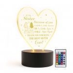Sister Birthday Gifts THANK YOU Gifts for Sister Night Light Sister Birthday Gifts THANK YOU Gifts for Sister Night Light