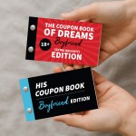 Gift For Boyfriend Birthday Anniversary Bundle of 2 Coupon Books
