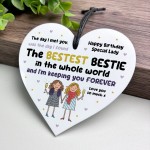 BESTIE Birthday Gift Acrylic Heart Plaque Friendship Gift BESTIE Birthday Gift Acrylic Heart Plaque Friendship Gift