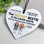 BESTIE Birthday Gift Acrylic Heart Plaque Friendship Gift BESTIE Birthday Gift Acrylic Heart Plaque Friendship Gift