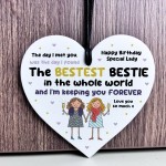BESTIE Birthday Gift Acrylic Heart Plaque Friendship Gift BESTIE Birthday Gift Acrylic Heart Plaque Friendship Gift