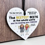 BESTIE Birthday Gift Acrylic Heart Plaque Friendship Gift BESTIE Birthday Gift Acrylic Heart Plaque Friendship Gift