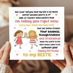 Card For Bestie Birthday With Kraft Envelope Birthday Card