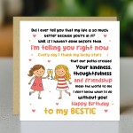 Card For Bestie Birthday With Kraft Envelope Birthday Card