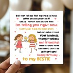 Card For Bestie Birthday With Kraft Envelope Birthday Card