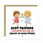 Funny Card For Best Friend CRAZY AS EACH OTHER Xmas Birthday