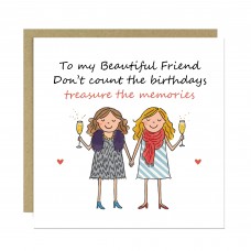 BEST FRIEND Birthday Card With Kraft Envelope Bestie BFF