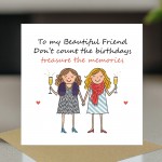 BEST FRIEND Birthday Card With Kraft Envelope Bestie BFF