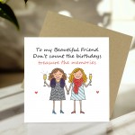 BEST FRIEND Birthday Card With Kraft Envelope Bestie BFF