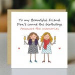 BEST FRIEND Birthday Card With Kraft Envelope Bestie BFF