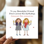 BEST FRIEND Birthday Card With Kraft Envelope Bestie BFF