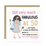 50th Birthday Card For Friend Mum Nan Auntie FABULOUS AT 50 Card