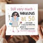 50th Birthday Card For Friend Mum Nan Auntie FABULOUS AT 50 Card