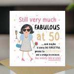 50th Birthday Card For Friend Mum Nan Auntie FABULOUS AT 50 Card