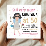 50th Birthday Card For Friend Mum Nan Auntie FABULOUS AT 50 Card