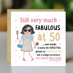 50th Birthday Card For Friend Mum Nan Auntie FABULOUS AT 50 Card