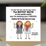 BESTIE Birthday Card With Kraft Envelope BFF Birthday Card