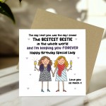 BESTIE Birthday Card With Kraft Envelope BFF Birthday Card