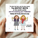 BESTIE Birthday Card With Kraft Envelope BFF Birthday Card
