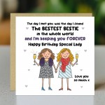 BESTIE Birthday Card With Kraft Envelope BFF Birthday Card