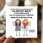 BESTIE Birthday Card With Kraft Envelope BFF Birthday Card