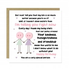 Novelty Card For Best Friend Birthday With Kraft Envelope