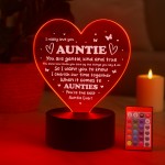 Gift For Best Auntie Ever LED Heart Sign Thank You Gift
