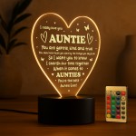 Gift For Best Auntie Ever LED Heart Sign Thank You Gift