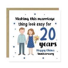 20th Wedding Anniversary Card For Husband Wife Couple