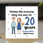 20th Wedding Anniversary Card For Husband Wife Couple