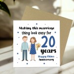 20th Wedding Anniversary Card For Husband Wife Couple