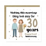30th Wedding Anniversary Card For Husband Wife Couple
