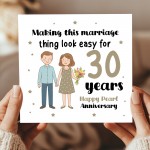 30th Wedding Anniversary Card For Husband Wife Couple