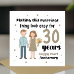 30th Wedding Anniversary Card For Husband Wife Couple