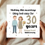 30th Wedding Anniversary Card For Husband Wife Couple